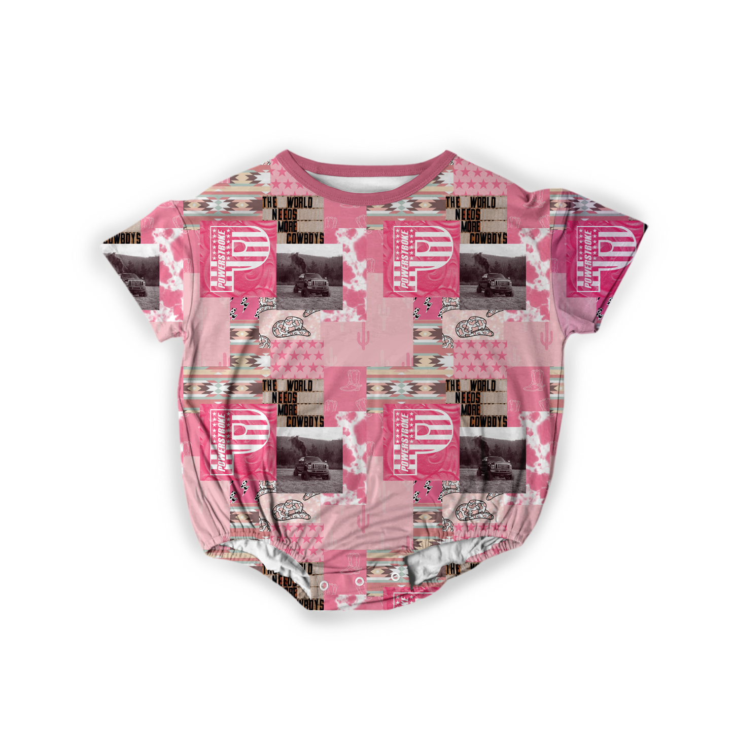 Pink Power-stroke Bubble Romper