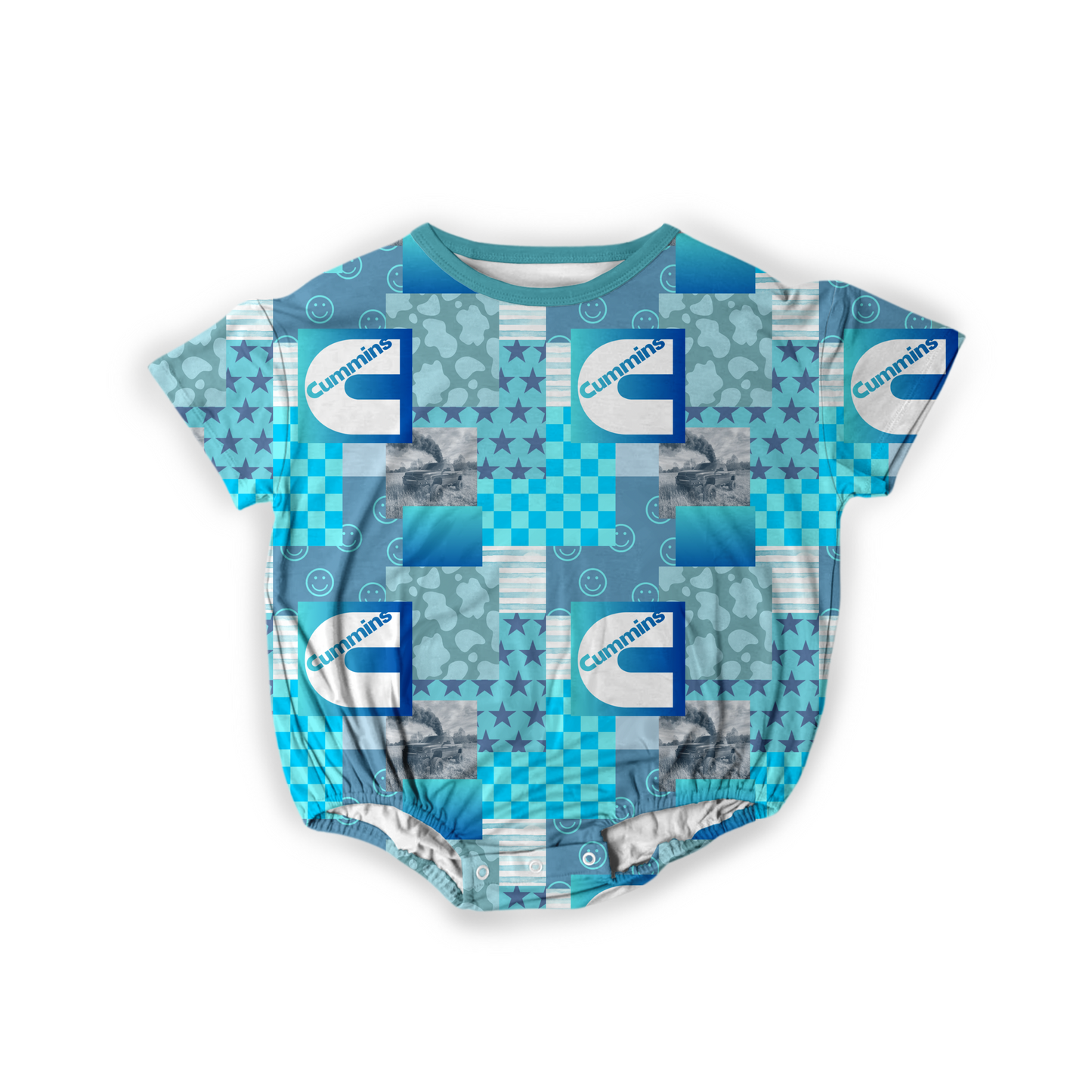 Blue Cummins Bubble Romper