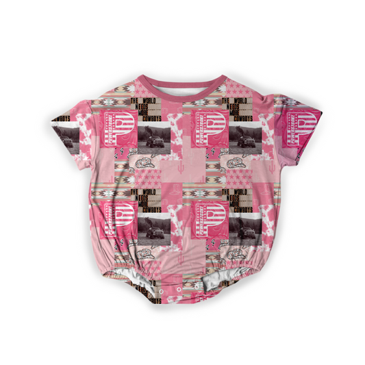 Pink Power-stroke Bubble Romper