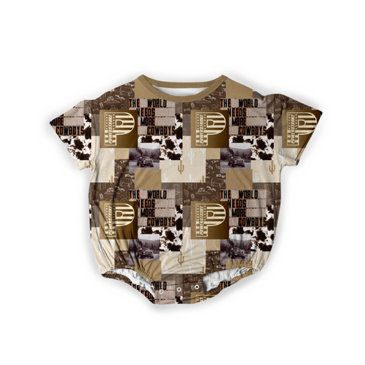 Brown Power-stroke Bubble Romper